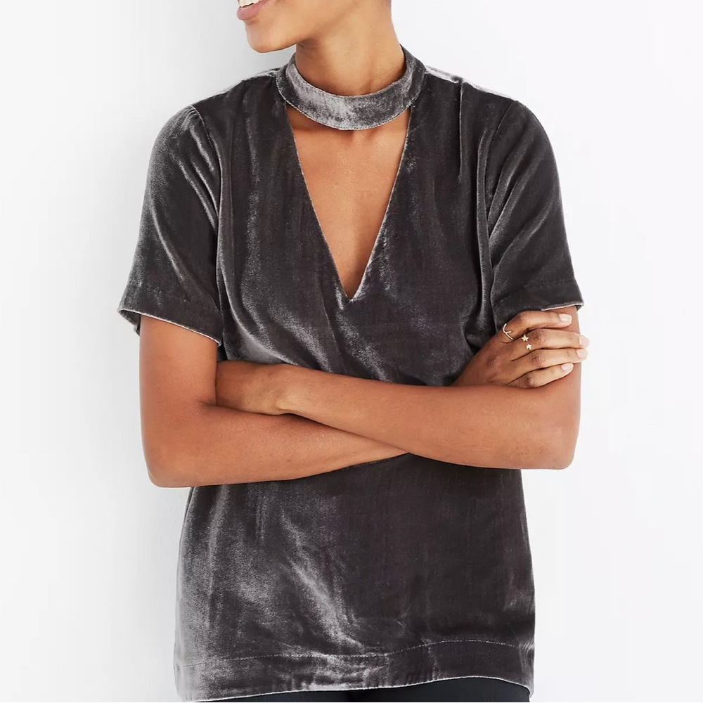 Madewell Velvet Choker Top